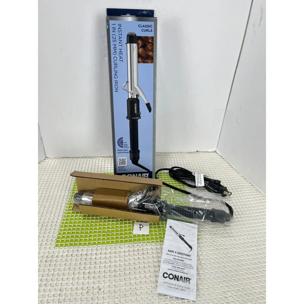 Conair Instant Heat 1‎ Inch Curling Iron Classic Curls Black New Damaged Box P